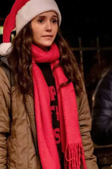 Love Hard Nina Dobrev Natalie Bauer Brown Puffer Jacket