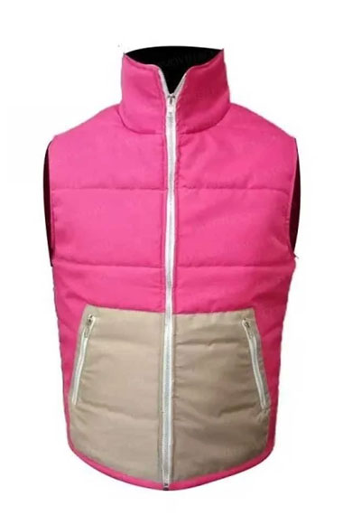Love Hard Natalie Bauer Nina Dobrev Pink Parachute Puffer Vest