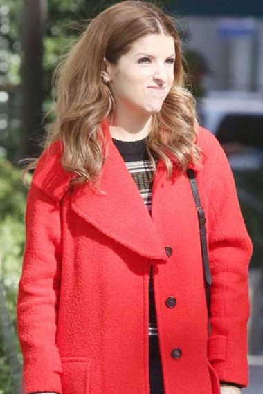 Darby Carter Anna Kendrick Love Life Red Wool Trench Coat