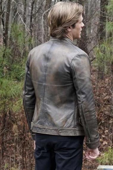 MacGyver Lucas Till Angus Brown Distressed Leather Jacket