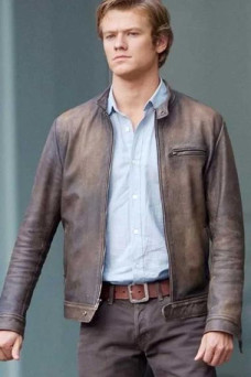 MacGyver Lucas Till Angus Brown Distressed Leather Jacket