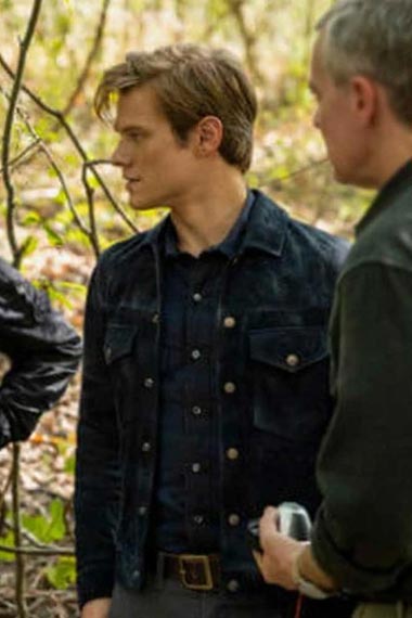 Angus Lucas Till MacGyver TV Series Blue Suede Leather Jacket