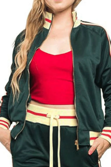 Aimee Carrero Danielle Maid TV Show Green Fleece Track Jacket