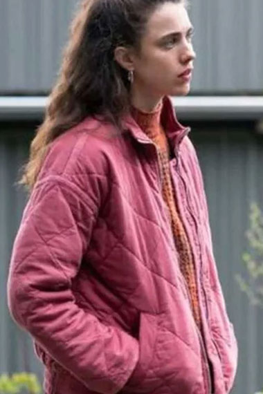 Margaret Qualley Alex Maid Pink Polyester Quilted Jacket