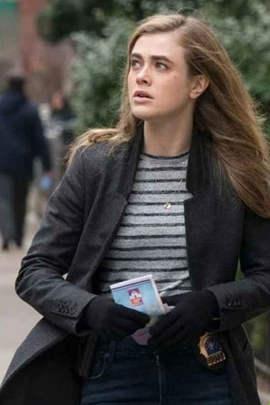 Melissa Roxburgh Manifest Michaela Stone Black Wool Long Coat