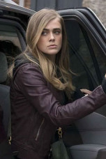 Manifest Melissa Roxburgh Michaela Stone Maroon Leather Jacket manifest-melissa-roxburg-jacket
