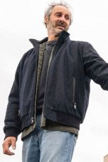 Manifest Richard Topol Harvey Stein Bomber Blue Wool Jacket manifest-richard-topol-blue-jacket