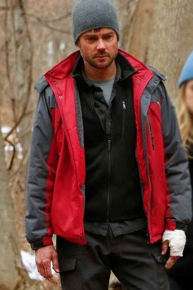 Zeke Landon Manifest TV Series Matt Long Red Cotton Jacket