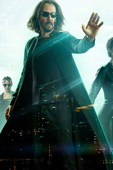 The Matrix Resurrections Keanu Reeves Neo Black Wool Long Coat