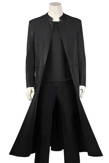 The Matrix Resurrections Keanu Reeves Neo Black Wool Long Coat
