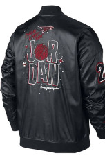 Air Jordan Marvin The Martian Black Leather Jacket marvin-the-martian-air-jordan-black-jacket