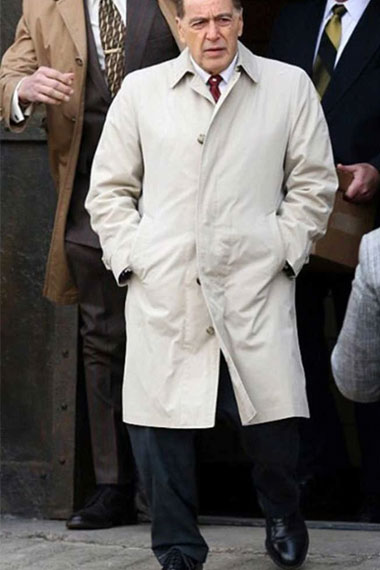 Jimmy Hoffa Al Pacino The Irishman White Cotton Trench Coat