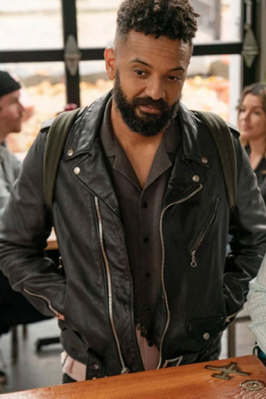 Ian Owens Amadi Shrill TV Series Biker Black Leather Jacket