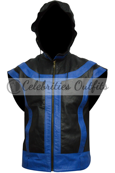 The FP Brandon Barrera BTRO Star Hooded Black Leather Vest