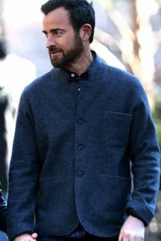Adrian Justin Theroux False Positive Mens Grey Wool Blazer
