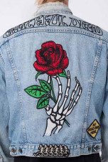 Grateful Dead Embroidered Blue Jacket grateful-dead-rock-band-blue-jacket