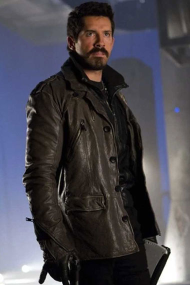 Expendables Scott Adkins Hector Black Leather Trench Jacket
