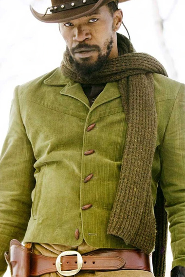 Jamie Foxx Django Unchained Toggle Closure Green Cotton Coat