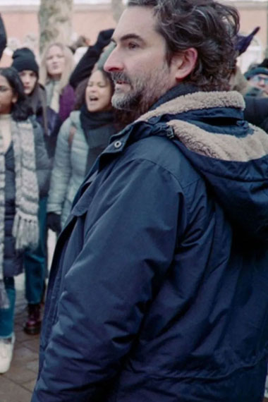 Jay Duplass Bill Dobson The Chair Hooded Black Cotton Jacket