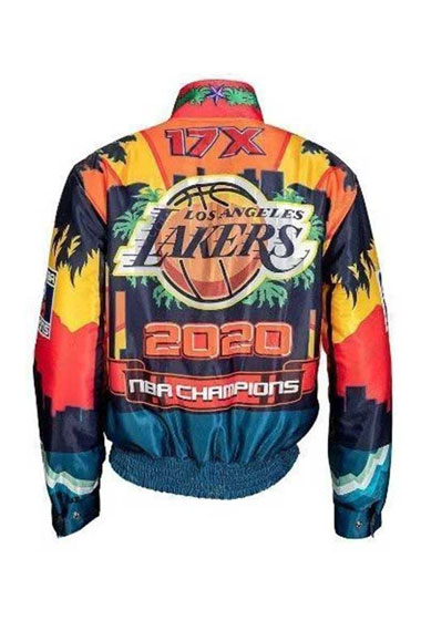 Los Angeles Lakers Jeff Hamilton Purple Bomber Leather Jacket
