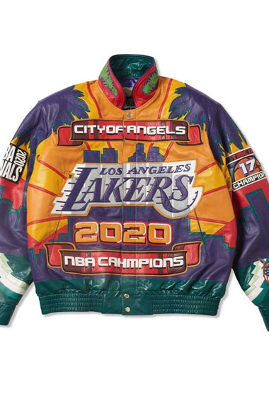 Los Angeles Lakers Jeff Hamilton Purple Bomber Leather Jacket