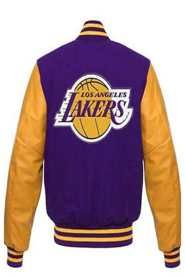 NBA Los Angeles Lakers Purple Wool Varsity Bomber Jacket