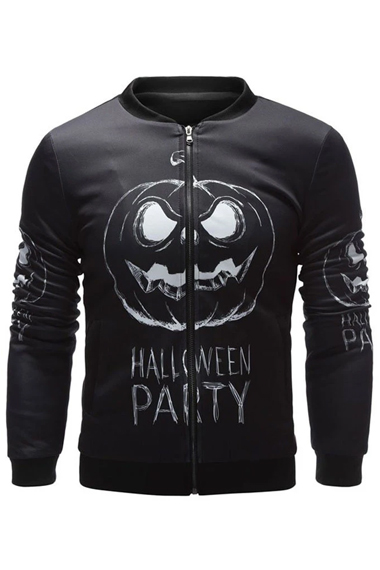 Halloween Party Fleece Bomber Jacket For Men 