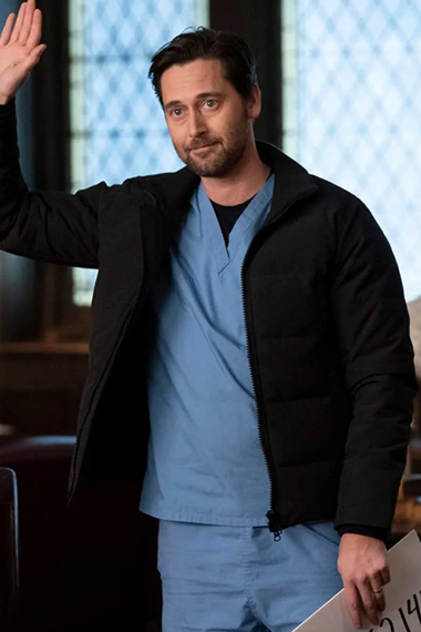 Ryan Eggold New Amsterdam Dr Max Goodwin Puffer Jacket