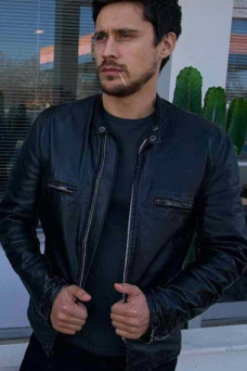 James Queen of the South Peter Gadiot Black Leather Jacket