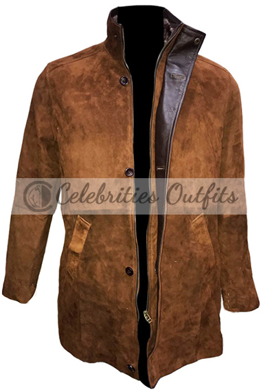Robert Taylor Longmire Brown Suede Coat longmire-walt-sheriff-brown-coat