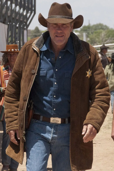 Robert Taylor Longmire Walt Sheriff Suede Leather Coat