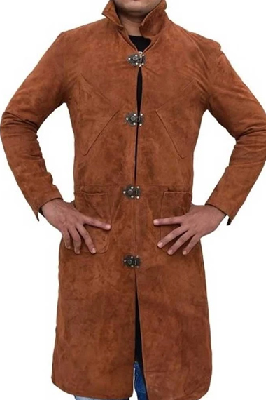Jamie Foxx Robin Hood Little John Suede Trench Coat