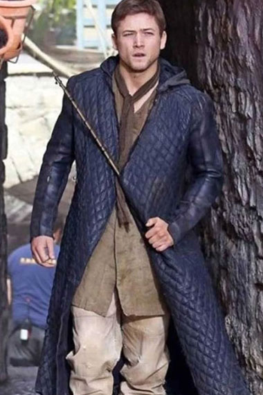 Robin Hood Taron Egerton Hooded Cosplay Quilted Trench Coat
