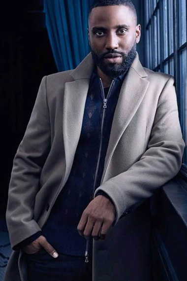 Tenet Protagonist John David Washington Grey Wool Trench Coat