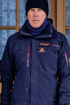 Pete Downhill Will Ferrell Blue Parachute Winter Jacket