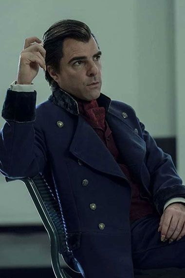 NOS4A2 Zachary Quinto Charlie Manx Dark Blue Royal Wool Coat