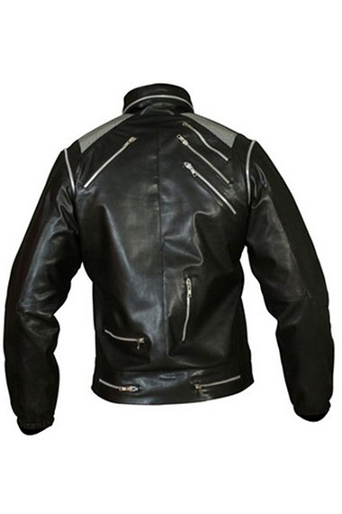 Beat it Song Michael Jackson Mens Biker Black Leather Jacket