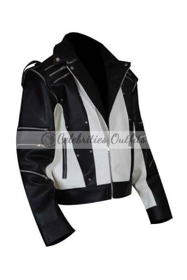 Mens Pepsi Song Michael Jackson Biker Black Leather Jacket