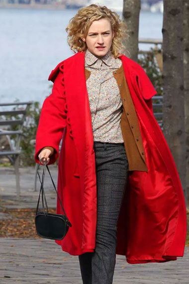 Julia Garner Modern Love TV Series Maddy Hooded Red Long Coat