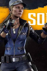Sonya Blade Mortal Kombat Cosplay Blue Gaming Leather Jacket mortal-kombat-sonya-blade-jacket