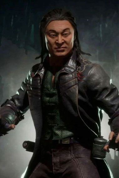 Shang Tsung Mortal Kombat Black Cosplay Long Leather Coat