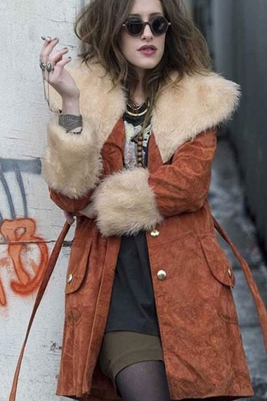 Mr Robot Carly Chaikin Darlene Brown Suede-Leather Fur Coat