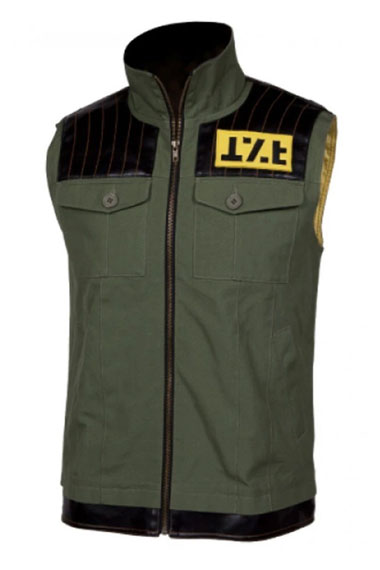 Frank Lero My Chemical Romance Fun Ghoul Green Leather Vest