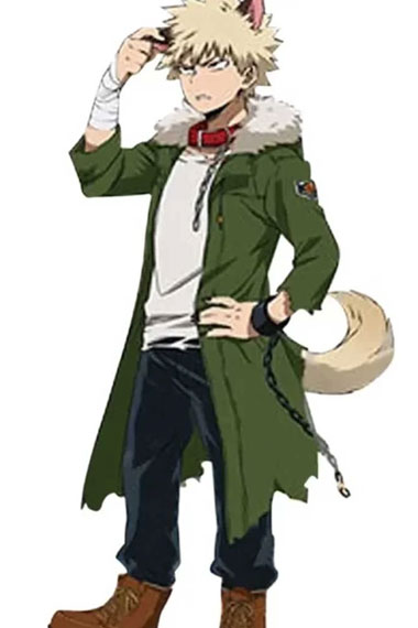 My Hero Academia World Heroes Katsuki Bakugo Cosplay Fur Coat