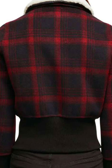 Kennedy McMann Nancy Drew Cropped Red Checked Plaid Jacket