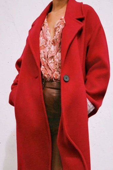 Nancy Drew TV Series Kennedy McMann Red Long Wool Trench Coat