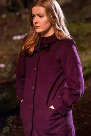 Kennedy McMann Nancy Drew TV Series Purple Wool Womens Coat