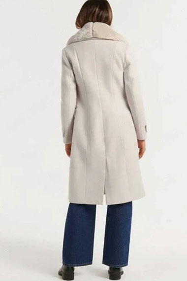 Temperance Hudson Bo Martynowska Nancy Drew White Fleece Coat
