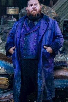 Nick Frost Declan Orrun The Nevers Blue Velvet Trench Coat