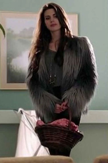 Meghan Ory Once Upon A Time TV Show Ruby Lucas Grey Fur Jacket